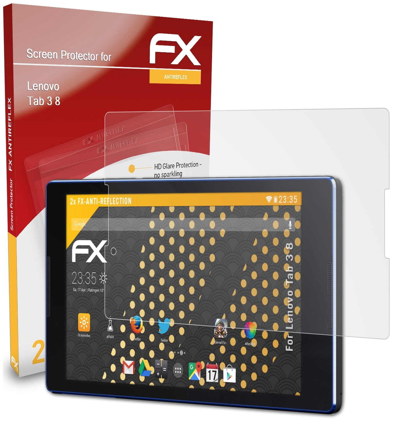 ATFOLIX 2x FX-Antireflex 8) Tab Displayschutz(für 3 Lenovo