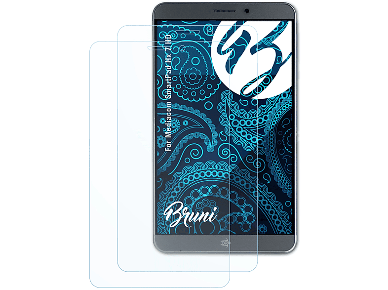 BRUNI 2x Basics-Clear Schutzfolie(für Mediacom SmartPad Hx 7 HD)