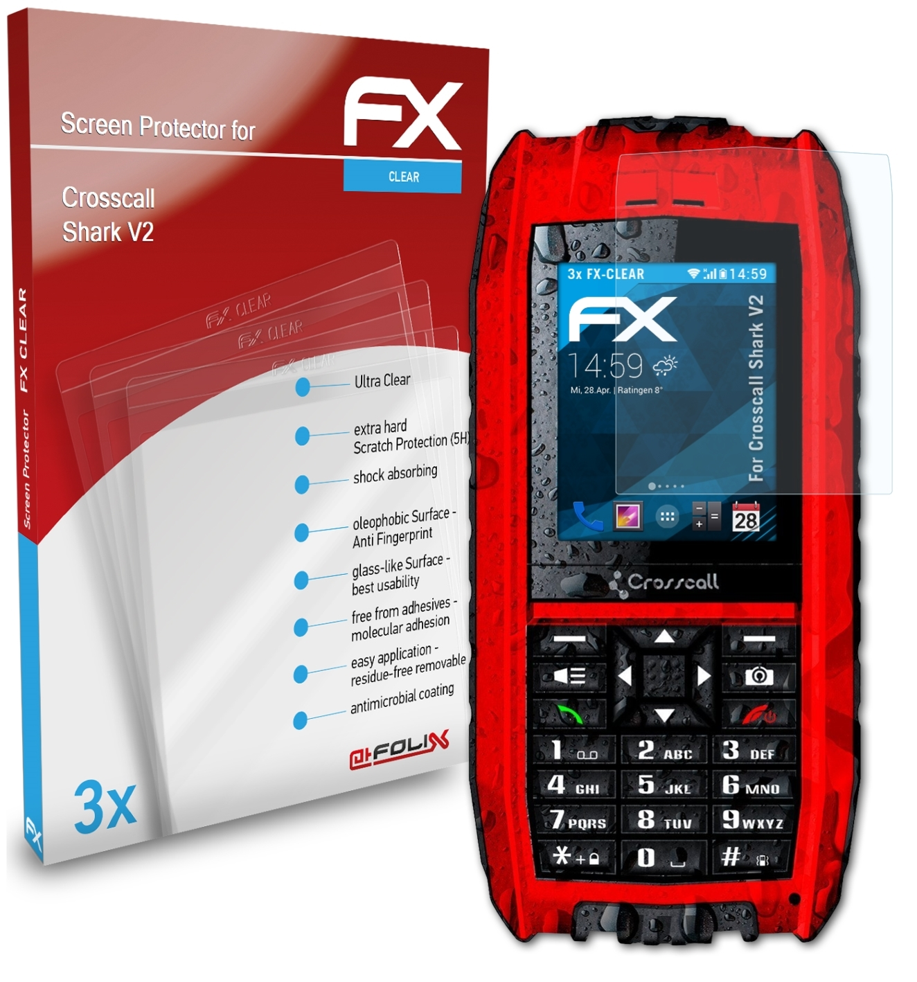 ATFOLIX FX-Clear Crosscall Displayschutz(für 3x V2) Shark