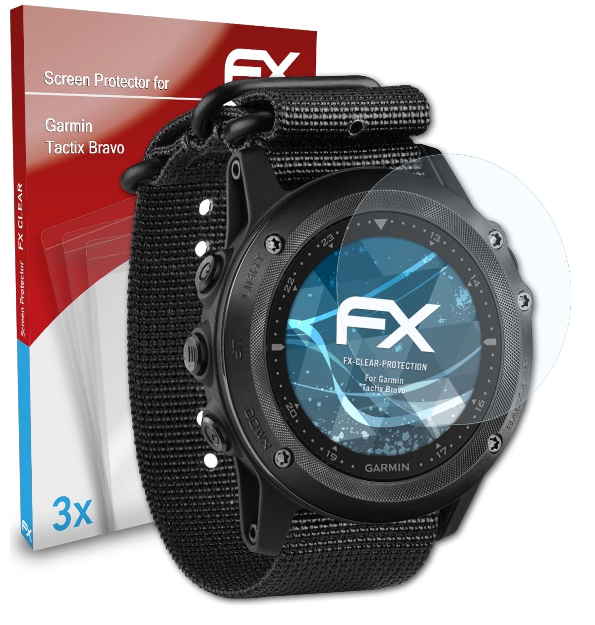 ATFOLIX Displayschutz(für Bravo) Tactix 3x Garmin FX-Clear