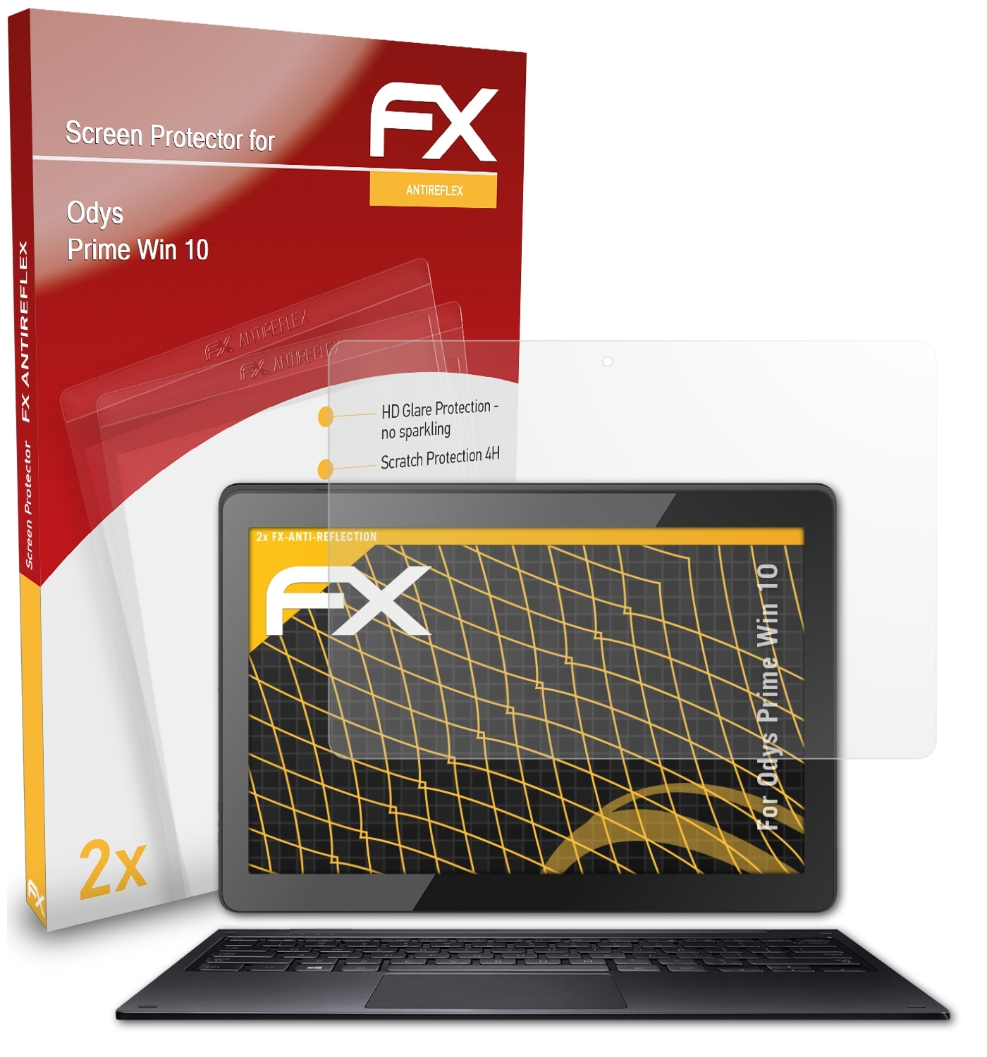 ATFOLIX 2x 10) Win Prime Odys FX-Antireflex Displayschutz(für