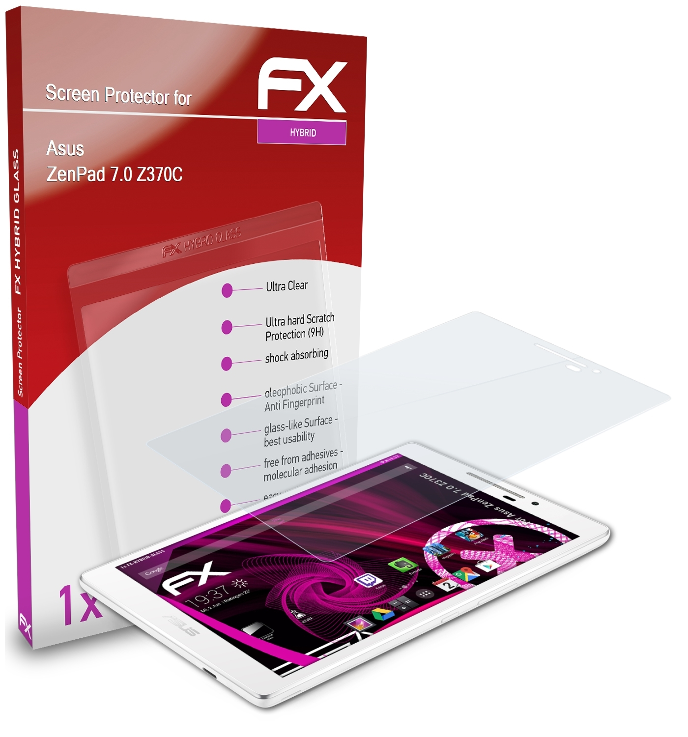 ATFOLIX FX-Hybrid-Glass Schutzglas(für 7.0 ZenPad (Z370C)) Asus