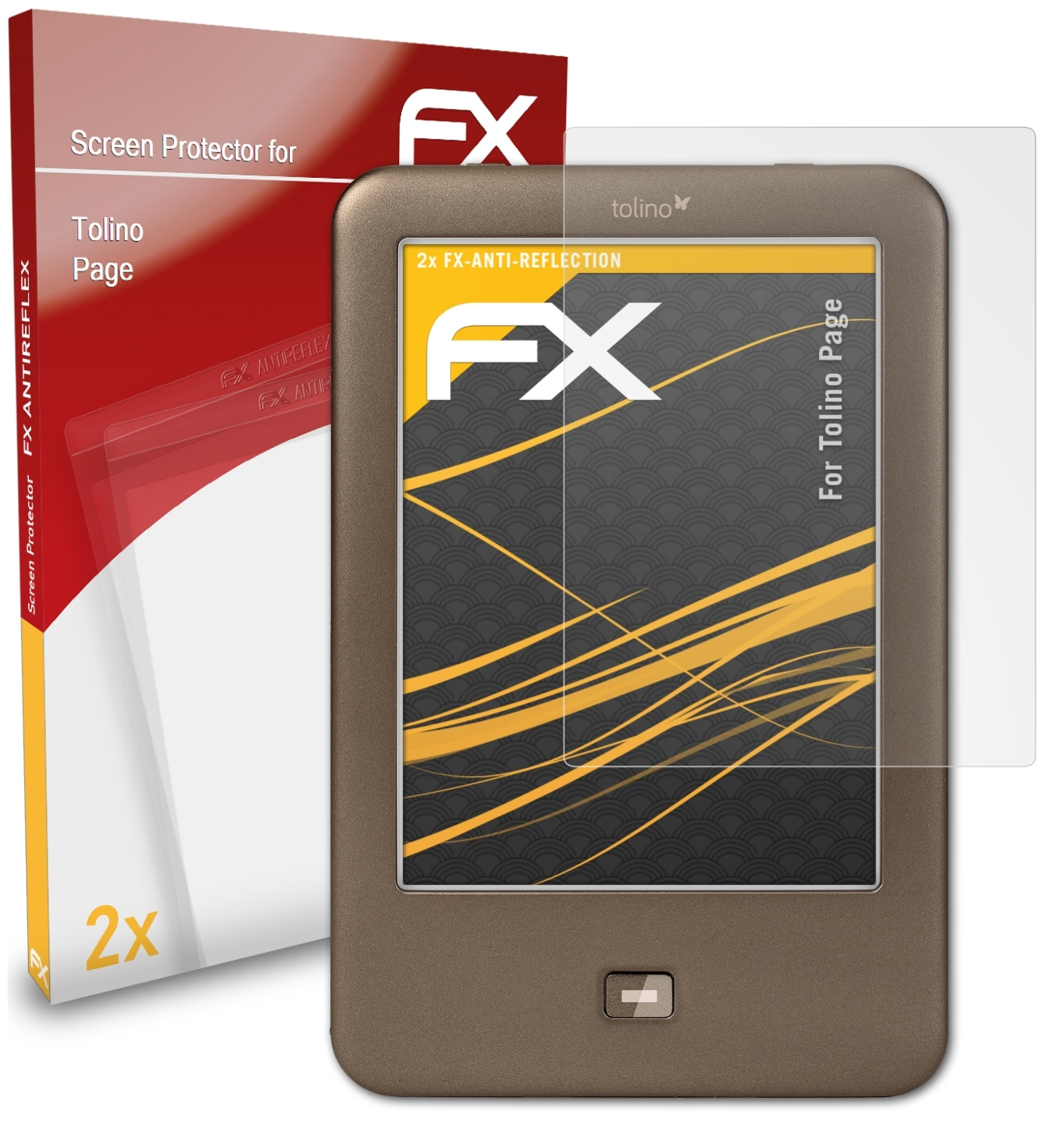 ATFOLIX 2x FX-Antireflex Displayschutz(für Page) Tolino