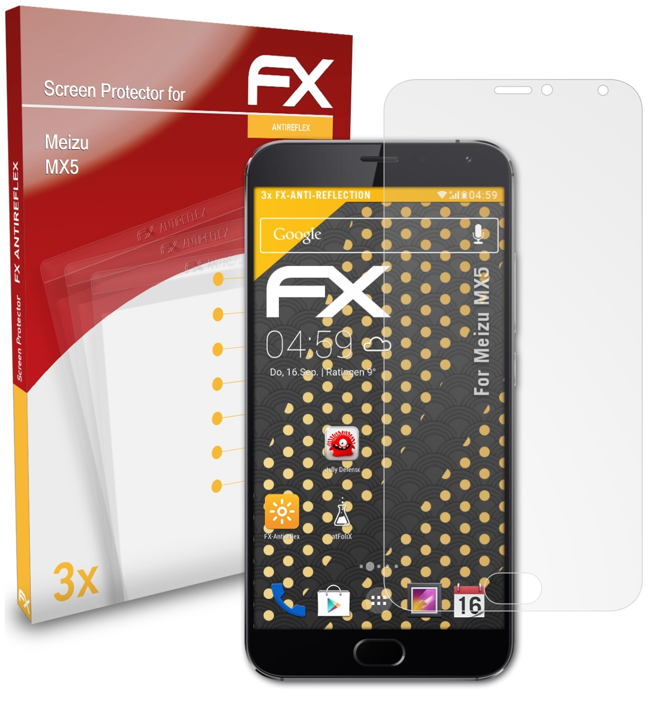 FX-Antireflex MX5) Meizu Displayschutz(für 3x ATFOLIX