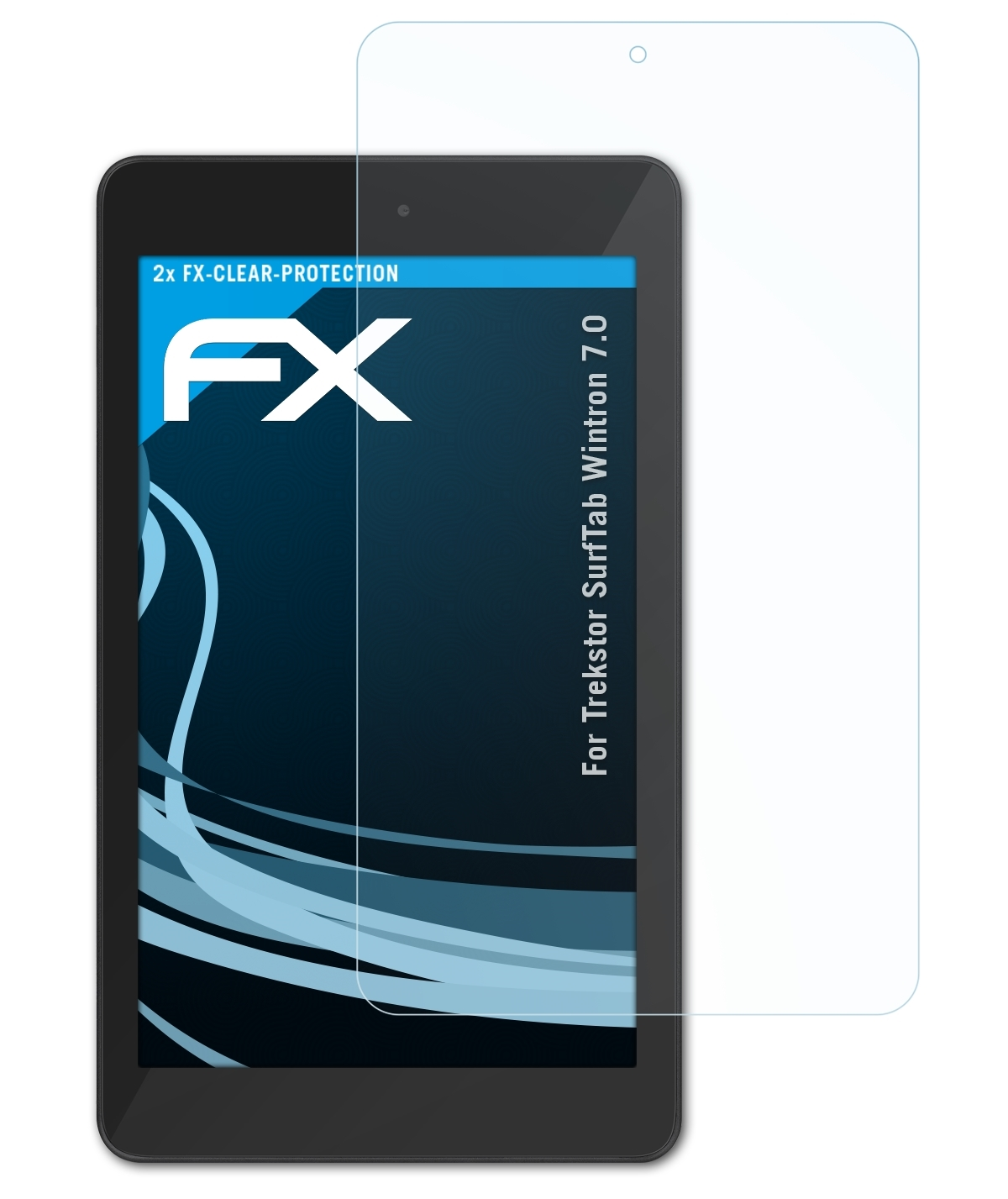2x ATFOLIX FX-Clear 7.0) Trekstor SurfTab Wintron Displayschutz(für