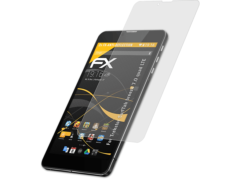 ATFOLIX 2x FX-Antireflex Displayschutz(für Trekstor SurfTab breeze 7.0 quad LTE)