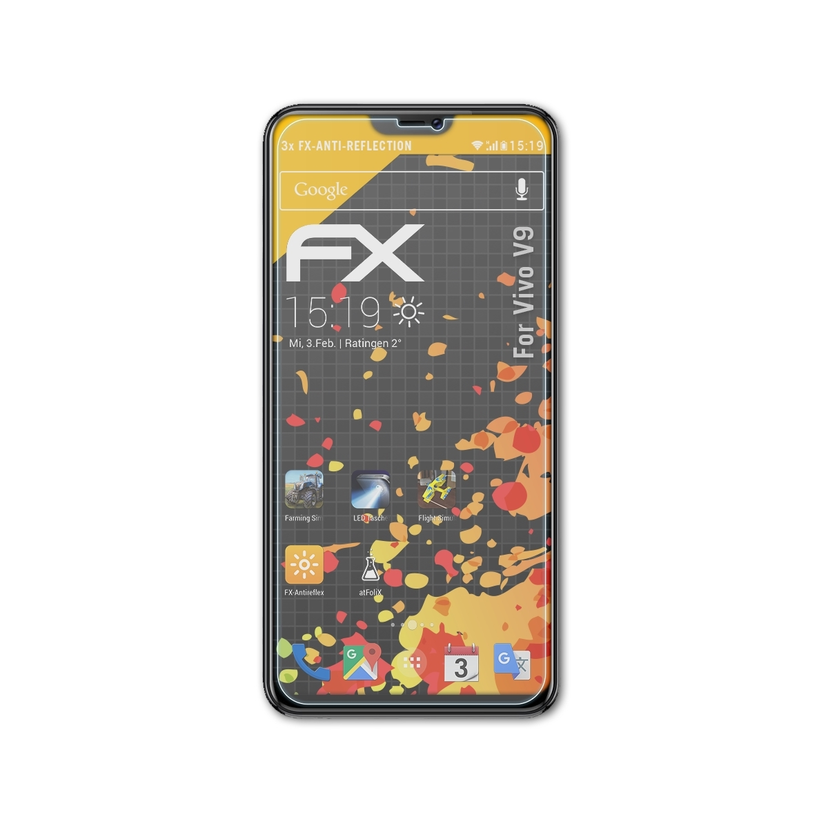 ATFOLIX 3x FX-Antireflex Displayschutz(für Vivo V9)