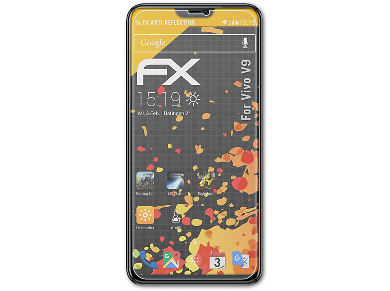 ATFOLIX 3x FX-Antireflex Displayschutz(für Vivo V9) | Displayschutzfolien & Gläser