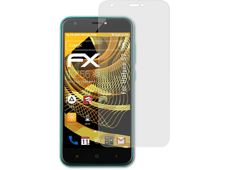 ATFOLIX 3x FX-Antireflex Displayschutz(für Ulefone S7)