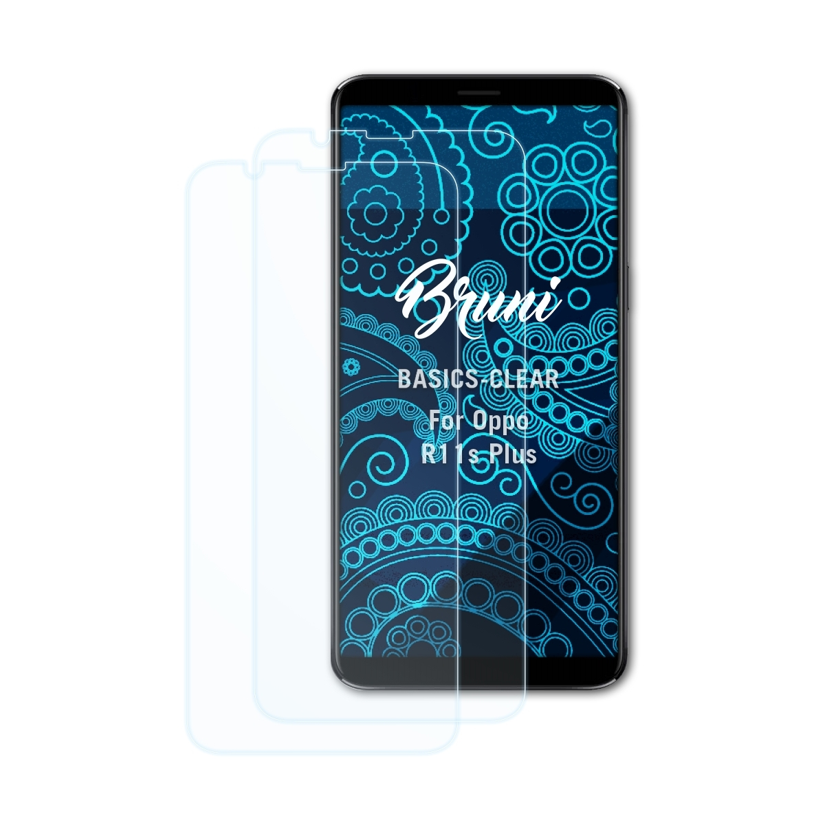 BRUNI 2x Oppo Basics-Clear R11s Plus) Schutzfolie(für