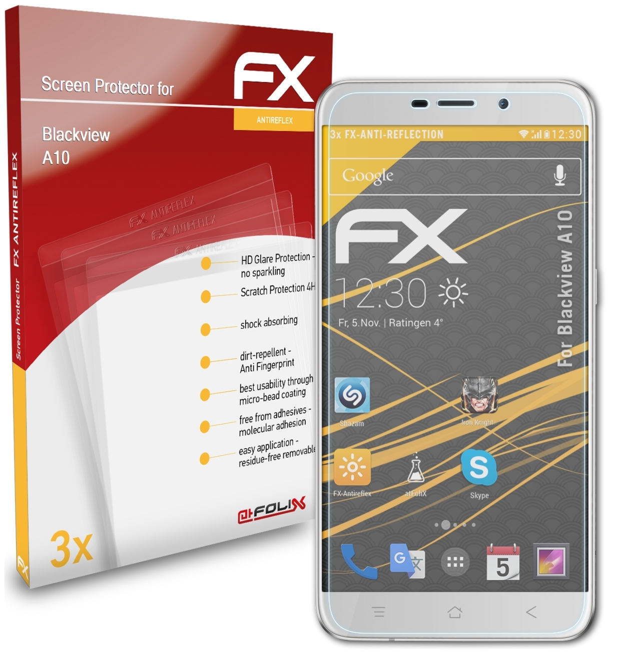 A10) FX-Antireflex Displayschutz(für ATFOLIX Blackview 3x