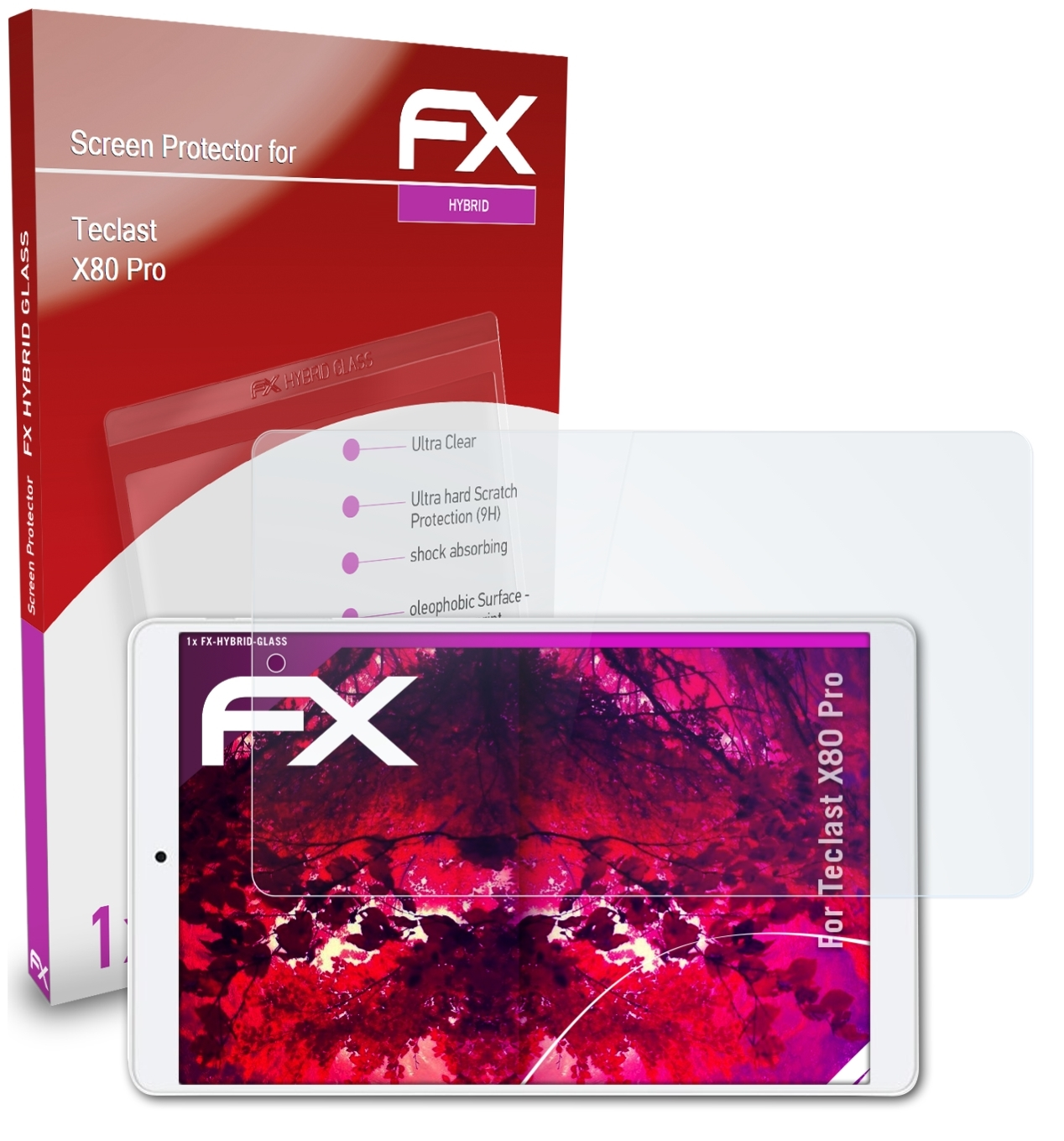 ATFOLIX FX-Hybrid-Glass Schutzglas(für Teclast X80 Pro)