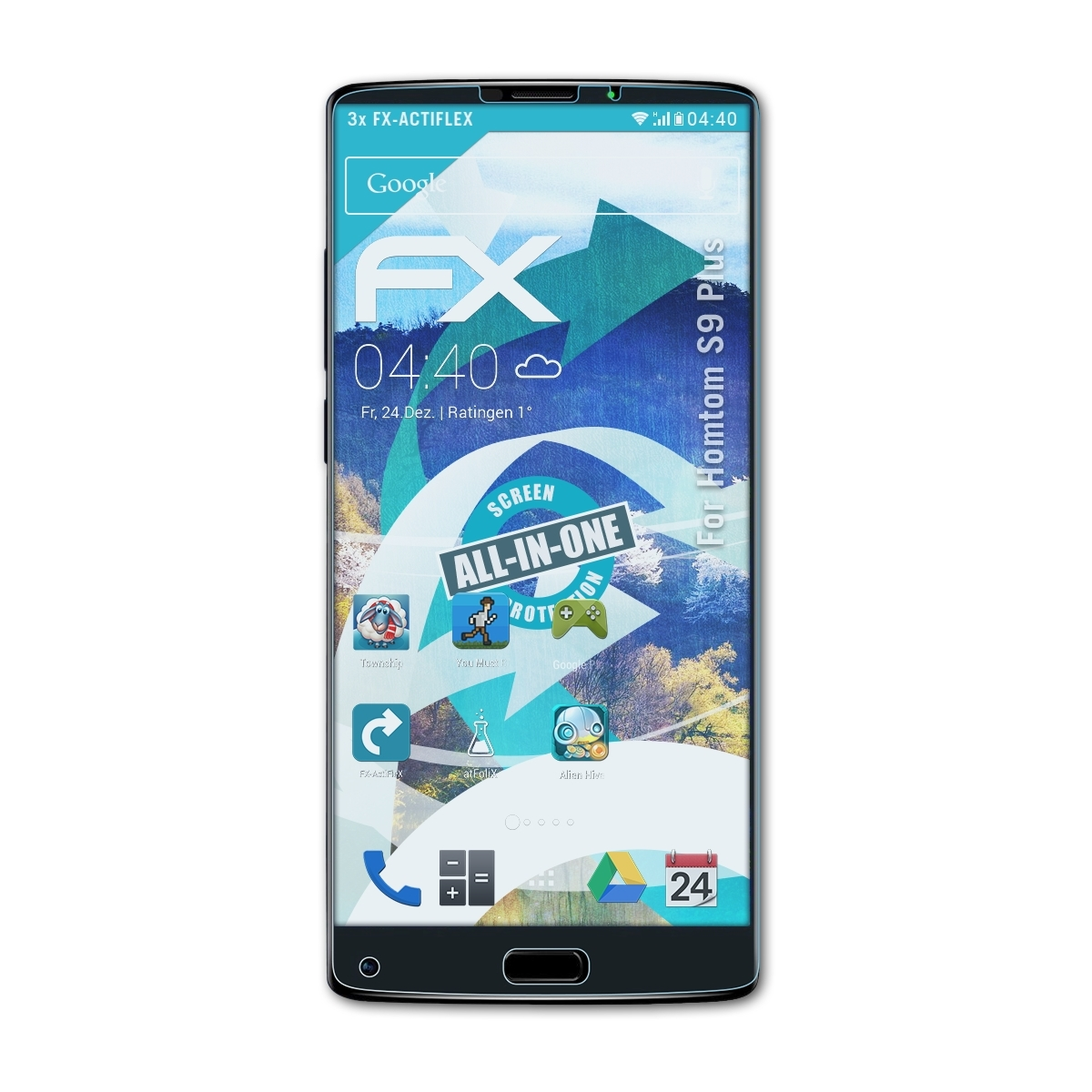 S9 Homtom 3x ATFOLIX Plus) Displayschutz(für FX-ActiFleX