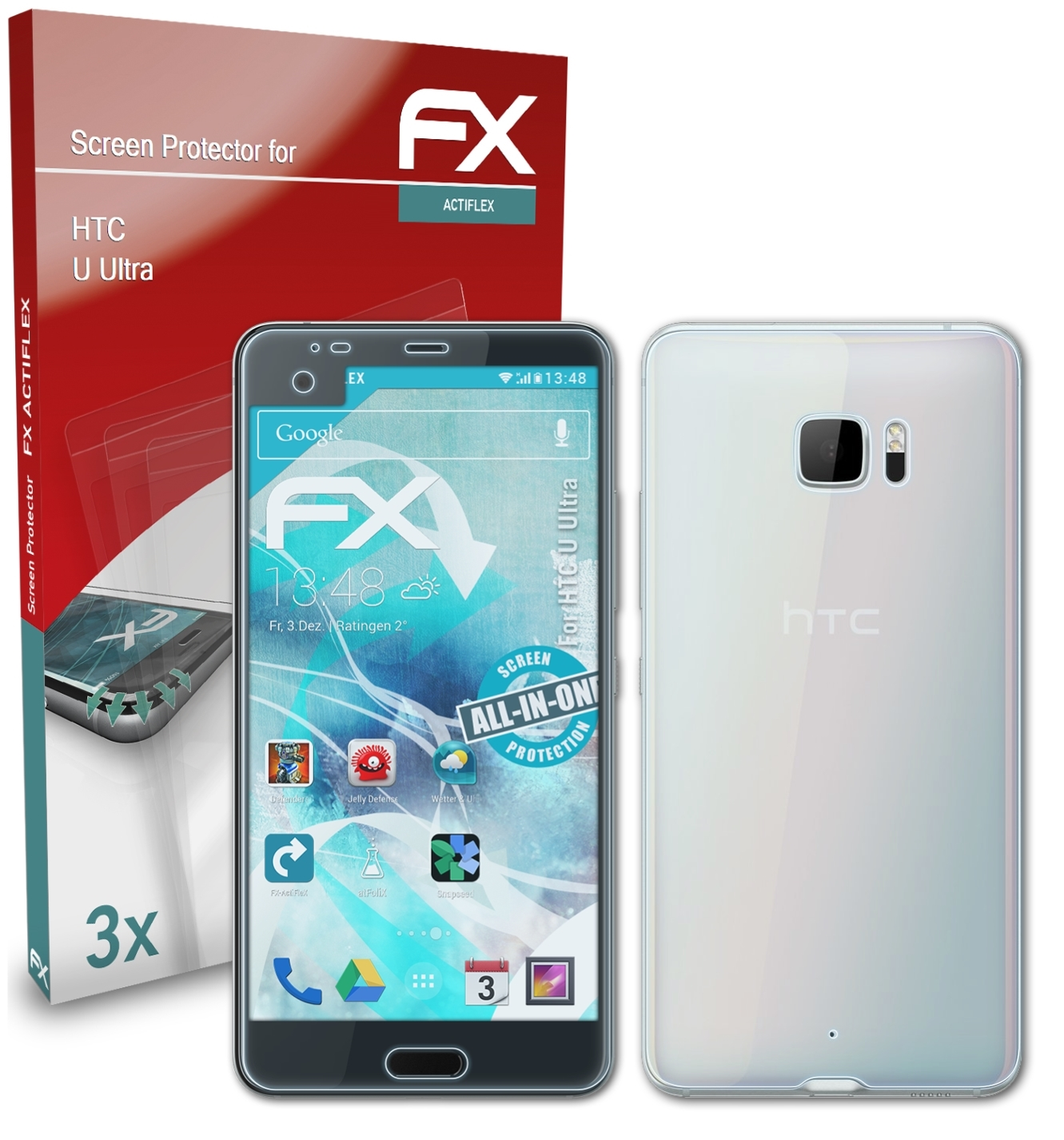 ATFOLIX 3x FX-ActiFleX Displayschutz(für U Ultra) HTC