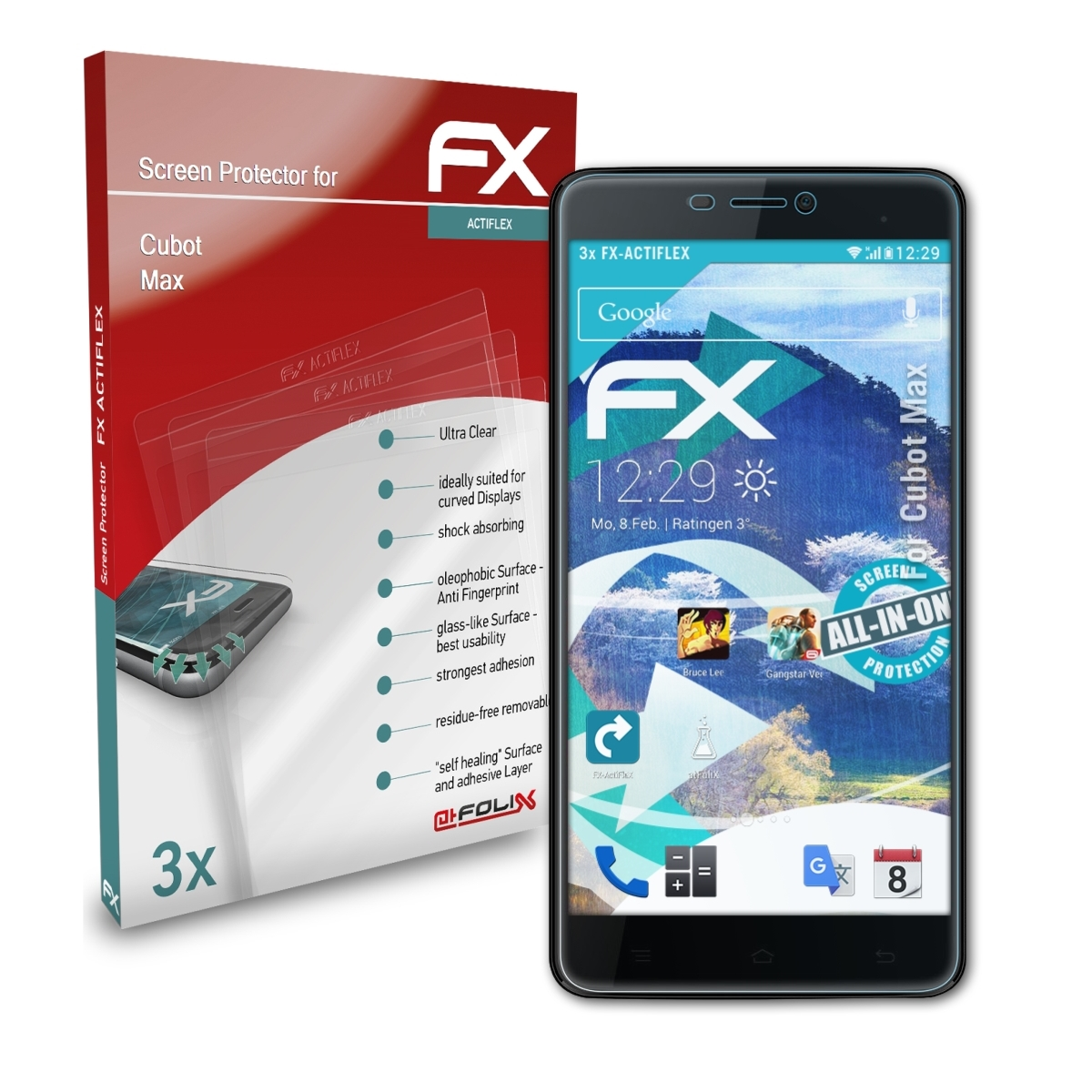 FX-ActiFleX Max) 3x Cubot Displayschutz(für ATFOLIX