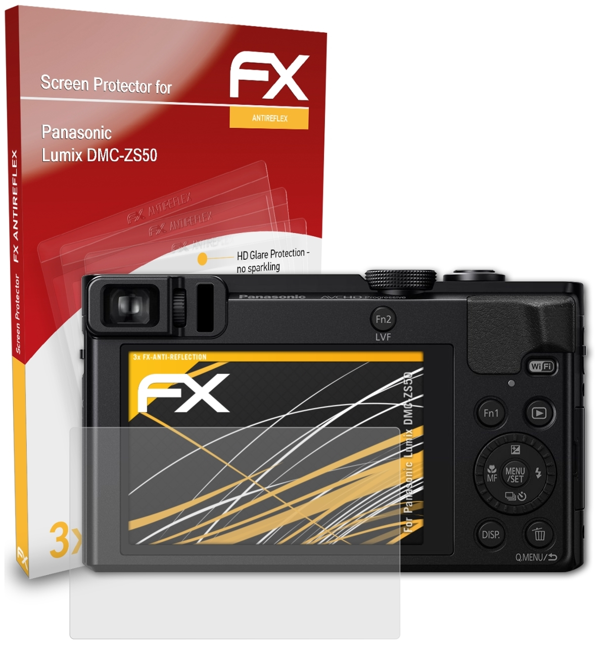 Panasonic 3x FX-Antireflex Lumix Displayschutz(für DMC-ZS50) ATFOLIX
