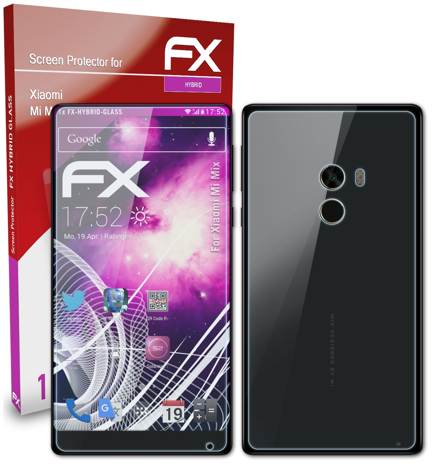 ATFOLIX FX-Hybrid-Glass Schutzglas(für Xiaomi Mix) Mi