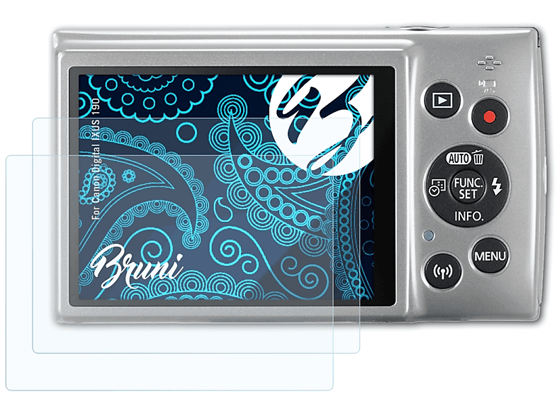 BRUNI 2x Basics-Clear Schutzfolie(für Canon Digital IXUS 190)
