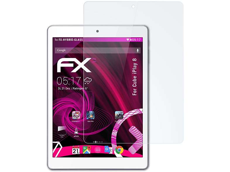 FX-Hybrid-Glass 8) ATFOLIX Schutzglas(für Cube iPlay