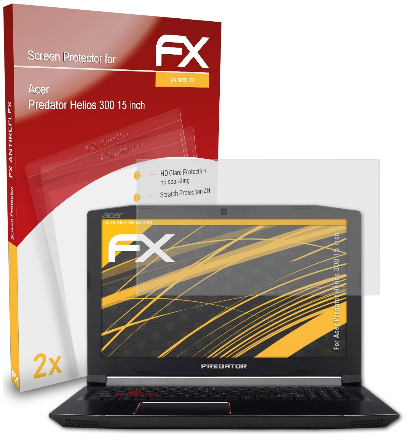 ATFOLIX 2x FX-Antireflex inch)) Displayschutz(für Predator Acer Helios 300 (15