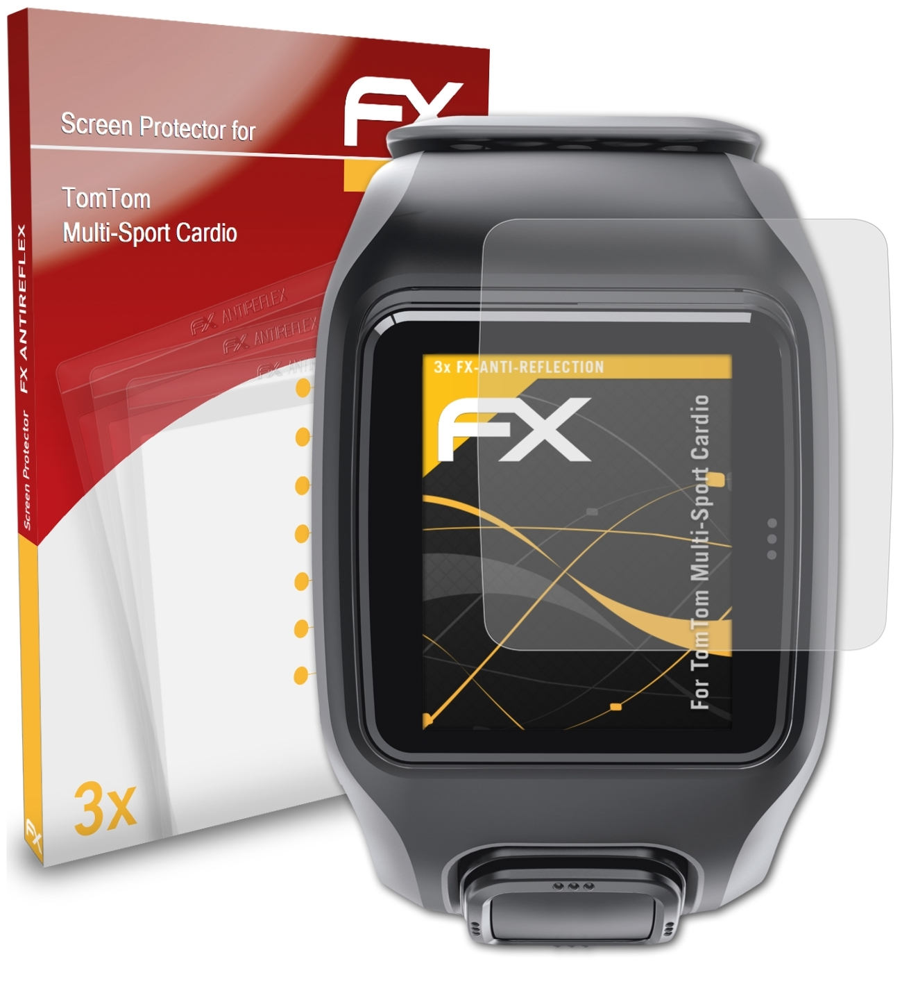 ATFOLIX 3x FX-Antireflex Displayschutz(für TomTom Cardio) Multi-Sport