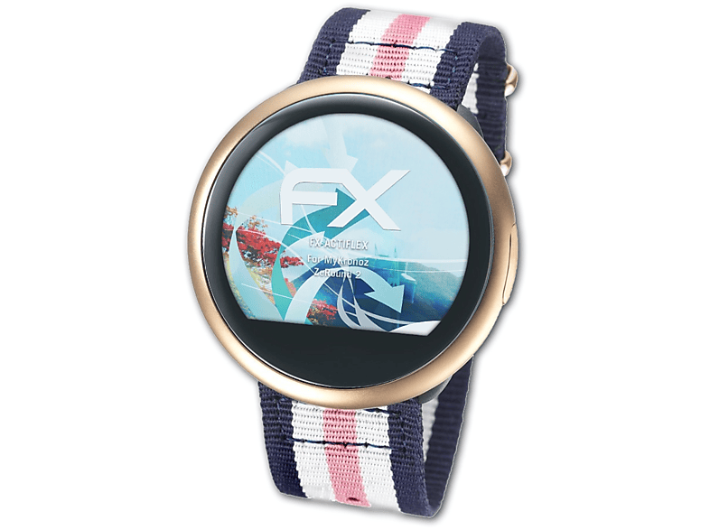 ATFOLIX 3x FX-ActiFleX Displayschutz(für MyKronoz ZeRound 2) | Smartwatch Schutzfolien & Gläser