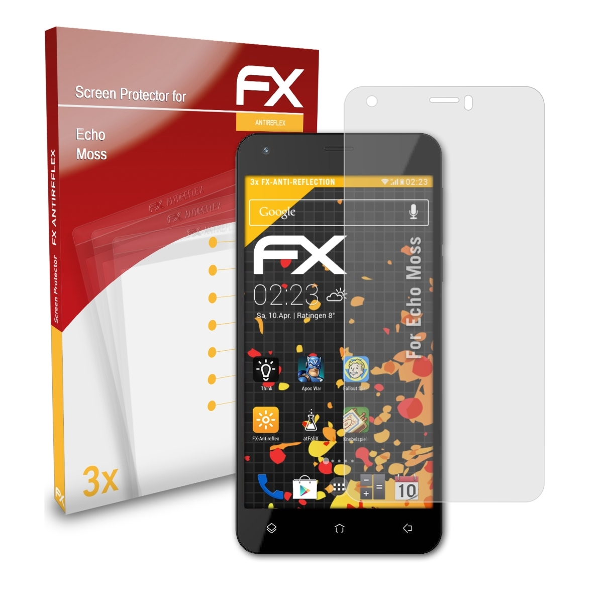 ATFOLIX 3x FX-Antireflex Displayschutz(für Echo Moss)