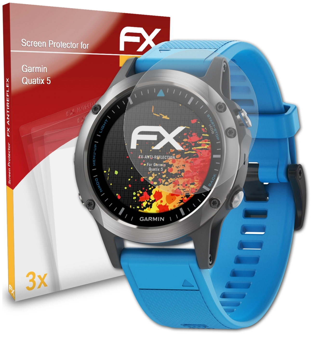 5) Quatix FX-Antireflex 3x Displayschutz(für Garmin ATFOLIX