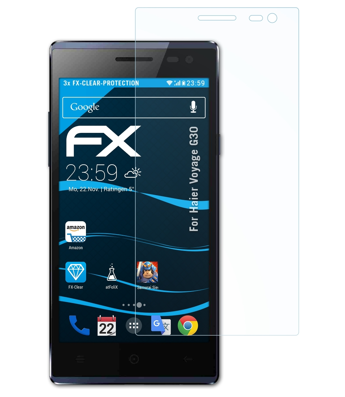 ATFOLIX 3x FX-Clear Displayschutz(für Haier Voyage G30)