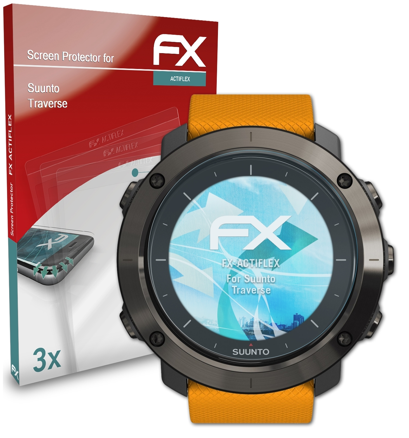 ATFOLIX 3x Displayschutz(für Traverse) Suunto FX-ActiFleX