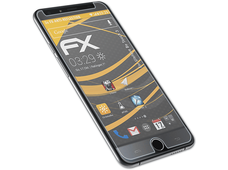 ATFOLIX 3x FX-Antireflex Displayschutz(für Ulefone Touch Be 3)