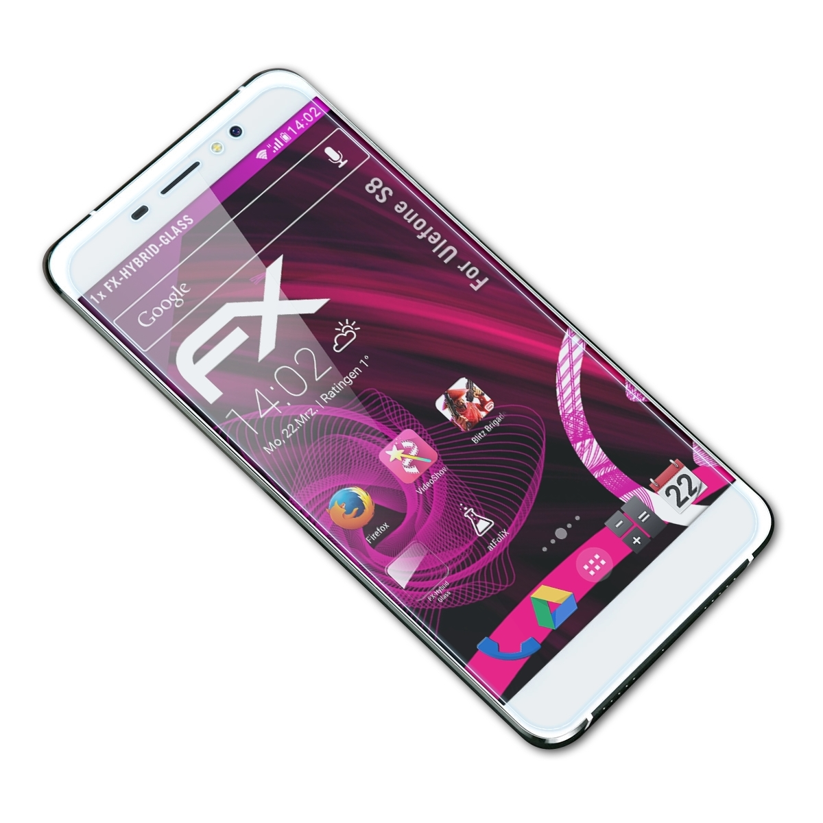 S8) FX-Hybrid-Glass ATFOLIX Ulefone Schutzglas(für