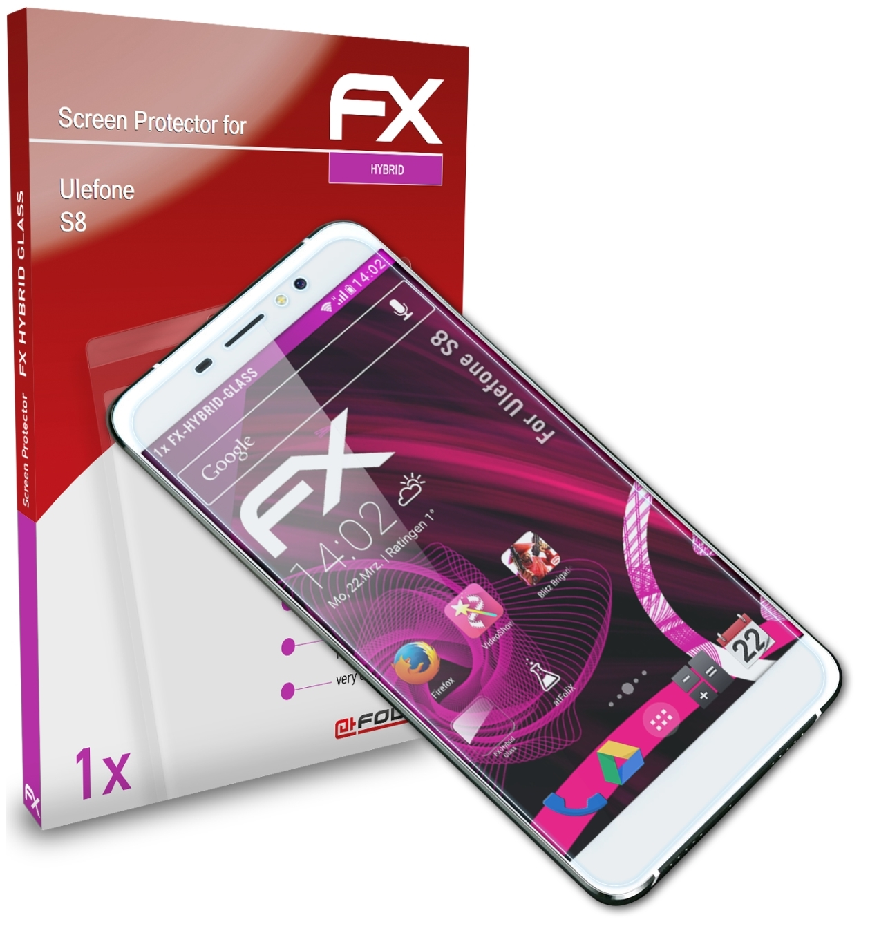 ATFOLIX FX-Hybrid-Glass Schutzglas(für Ulefone S8)