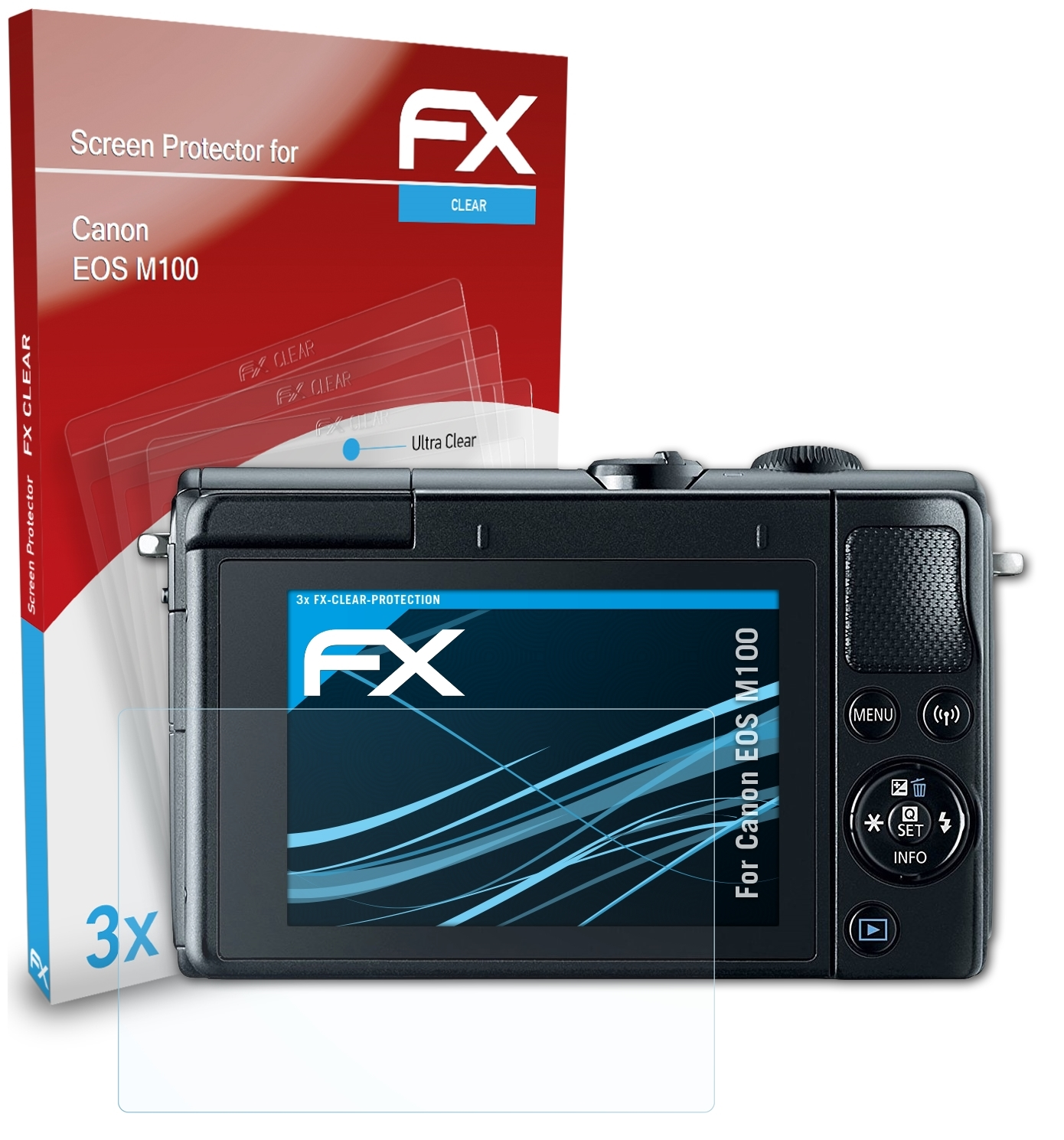 ATFOLIX FX-Clear Canon 3x M100) Displayschutz(für EOS