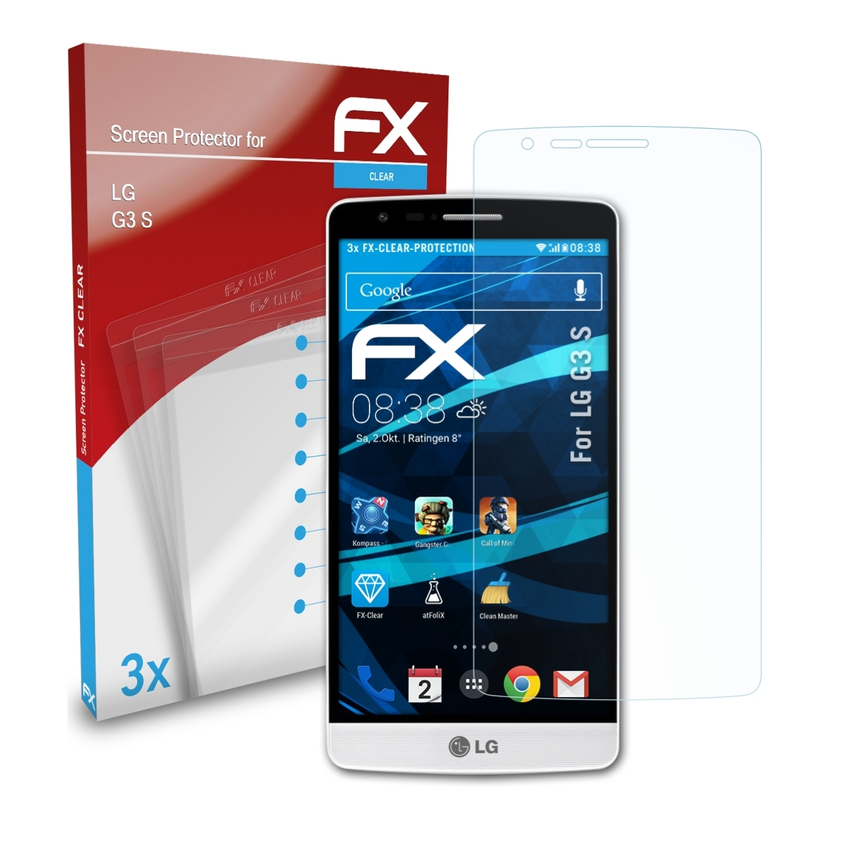 ATFOLIX 3x FX-Clear Displayschutz(für LG S) G3
