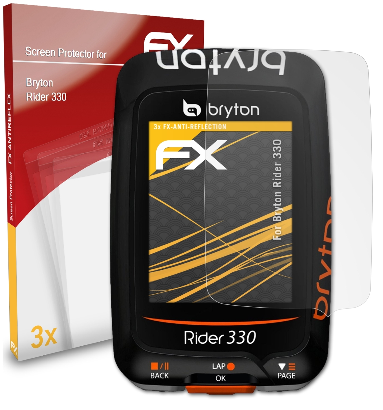 ATFOLIX 3x Rider Bryton 330) FX-Antireflex Displayschutz(für