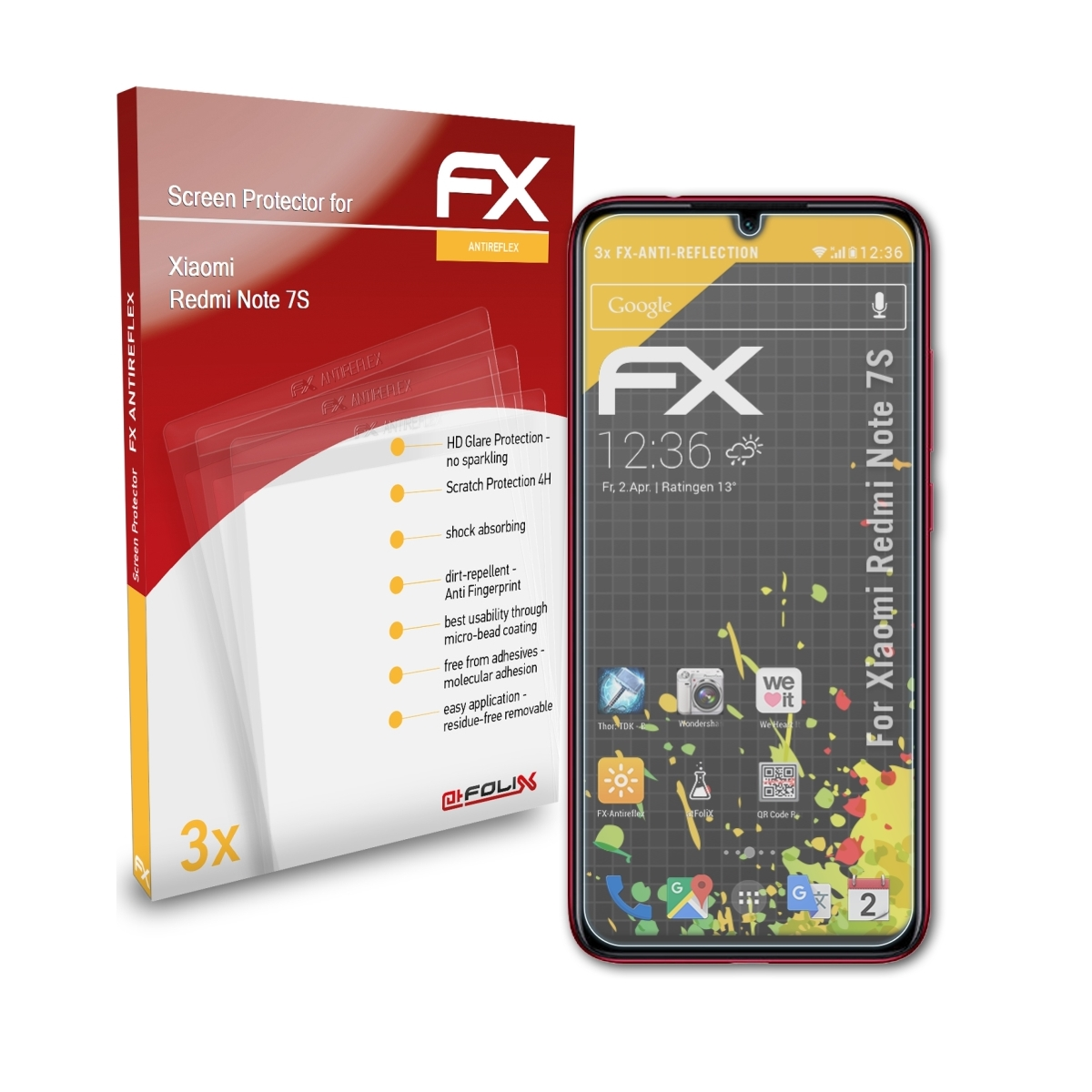 Note Xiaomi Displayschutz(für ATFOLIX Redmi 3x FX-Antireflex 7S)