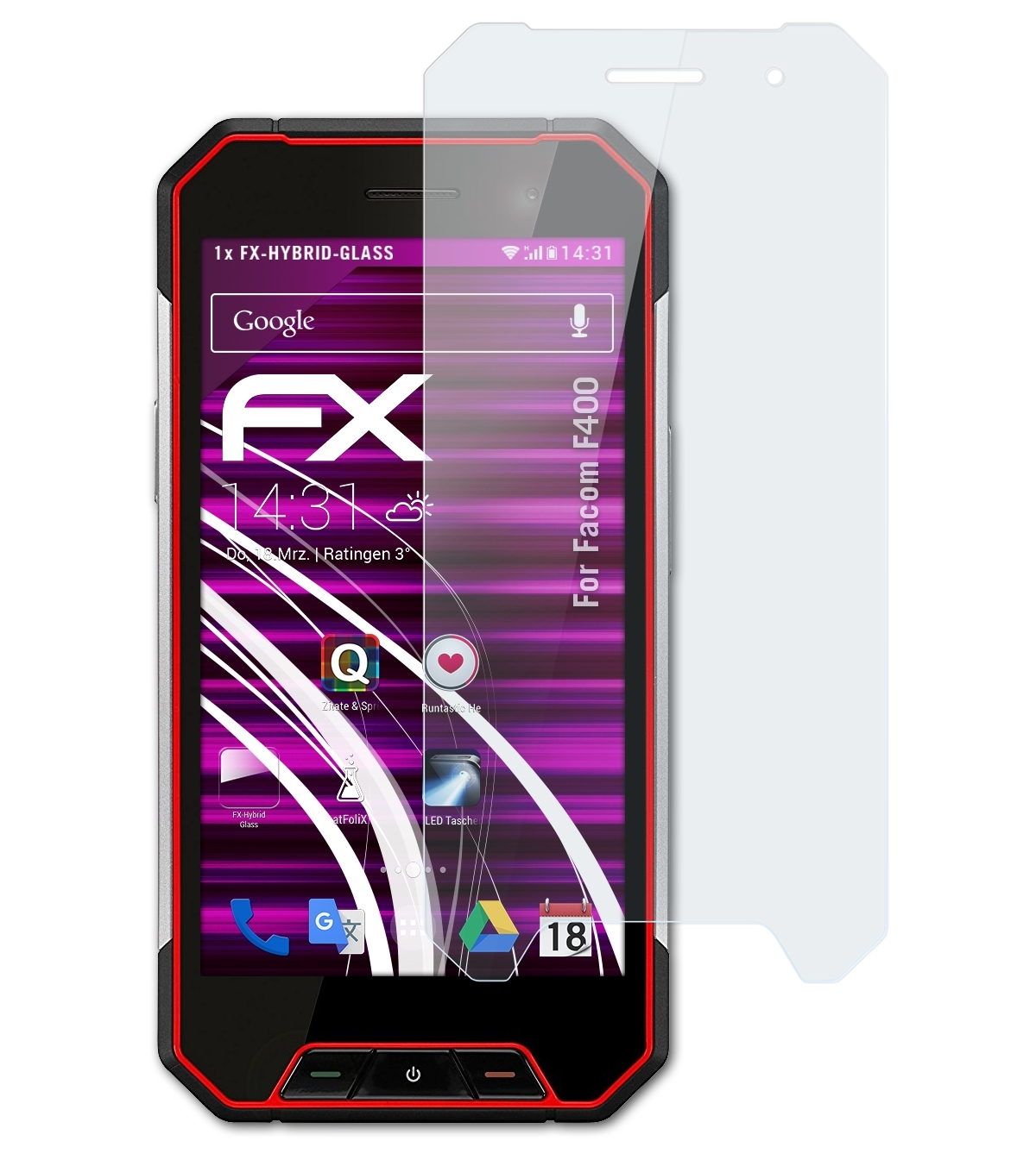 ATFOLIX FX-Hybrid-Glass Schutzglas(für F400) Facom