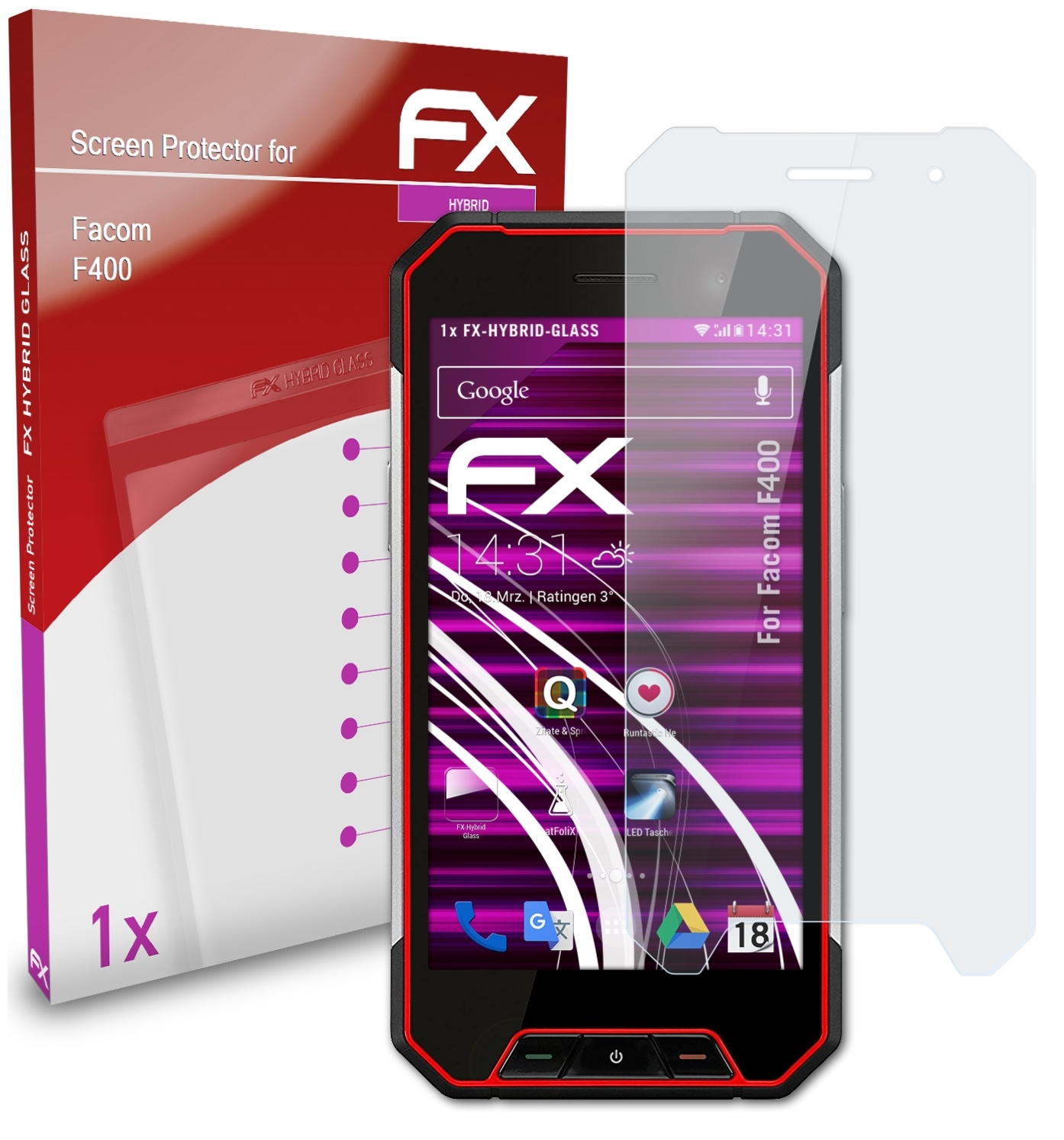 FX-Hybrid-Glass F400) ATFOLIX Facom Schutzglas(für