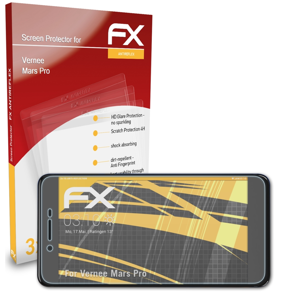 FX-Antireflex Vernee Pro) Mars ATFOLIX 3x Displayschutz(für