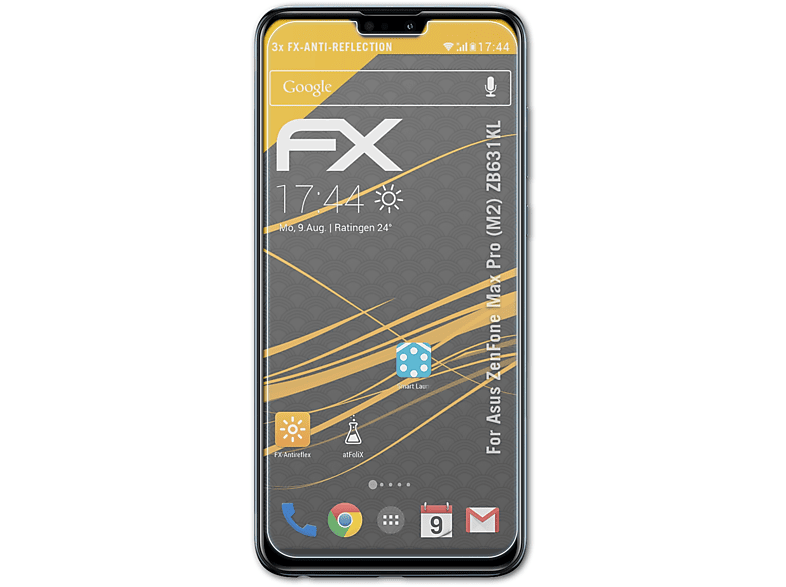 ATFOLIX 3x FX-Antireflex Max (ZB631KL)) ZenFone Displayschutz(für Asus Pro (M2)