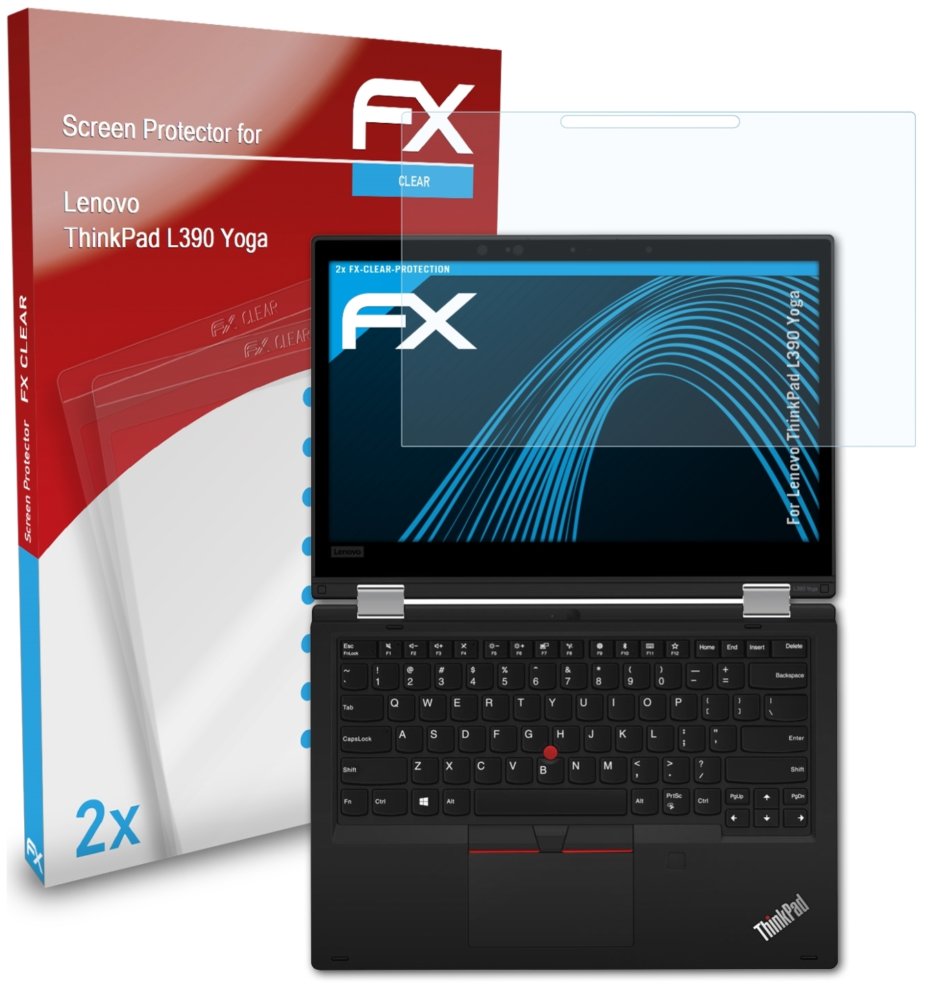 ATFOLIX 2x FX-Clear Displayschutz(für L390 Lenovo ThinkPad Yoga)