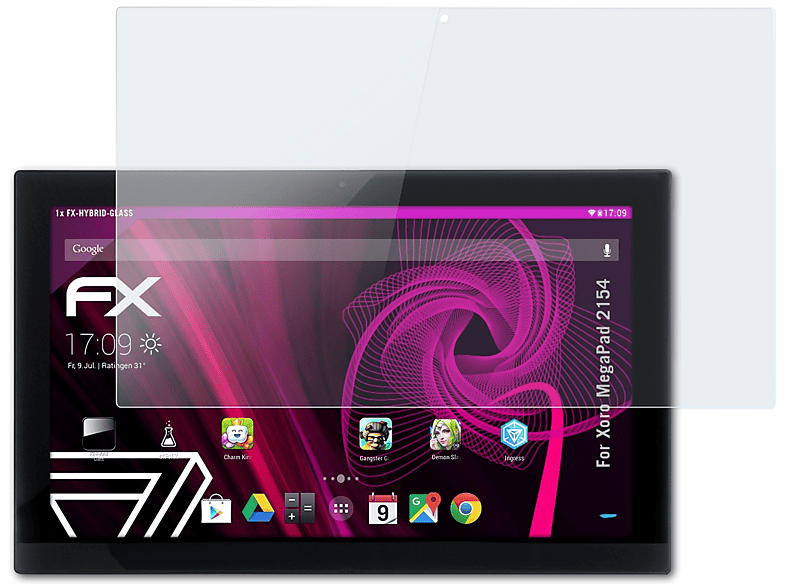ATFOLIX FX-Hybrid-Glass Schutzglas(für Xoro MegaPad 2154)