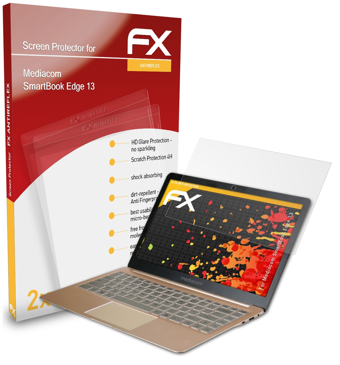 SmartBook Edge FX-Antireflex Displayschutz(für ATFOLIX 2x 13) Mediacom