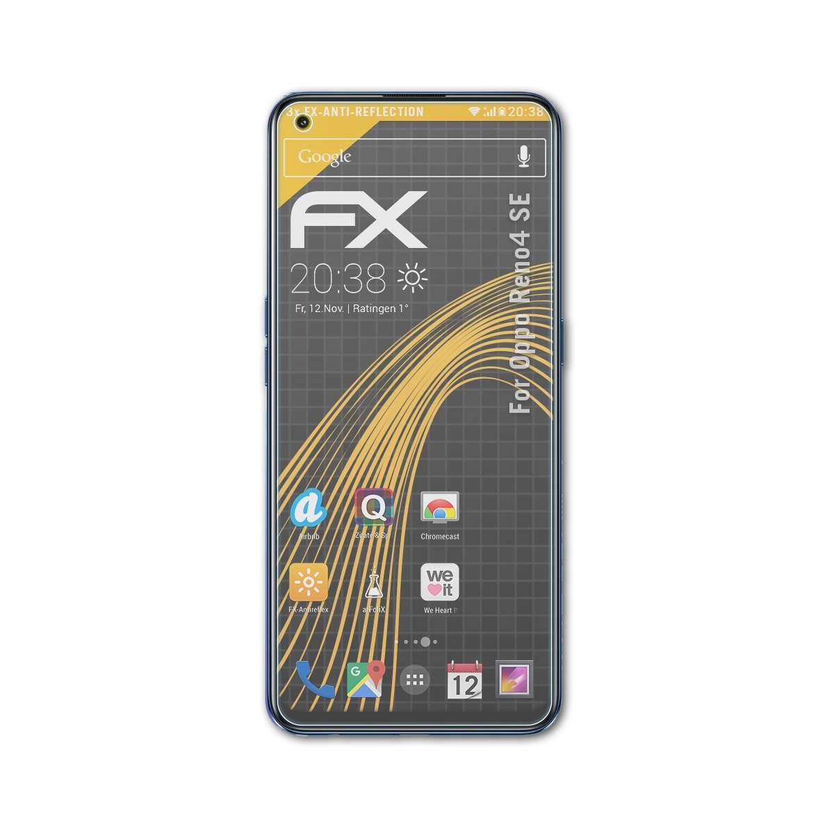 FX-Antireflex SE) 3x Displayschutz(für Reno4 ATFOLIX Oppo