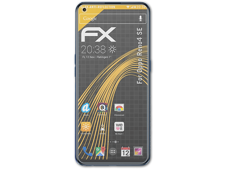 ATFOLIX 3x FX-Antireflex Displayschutz(für Oppo Reno4 SE)