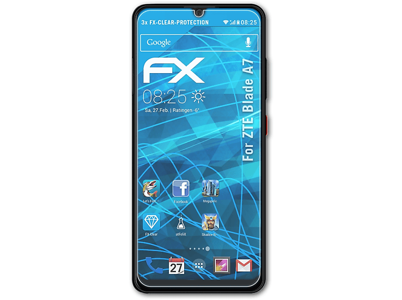 ATFOLIX 3x FX-Clear Displayschutz(für ZTE Blade A7)
