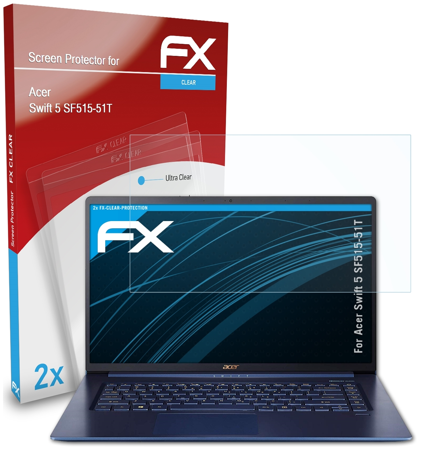 Displayschutz(für Swift 2x 5 Acer ATFOLIX (SF515-51T)) FX-Clear