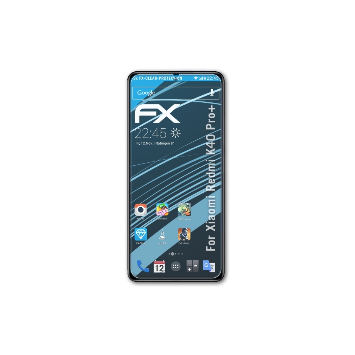 ATFOLIX 3x FX-Clear Displayschutz(für Xiaomi K40 Redmi Pro+)