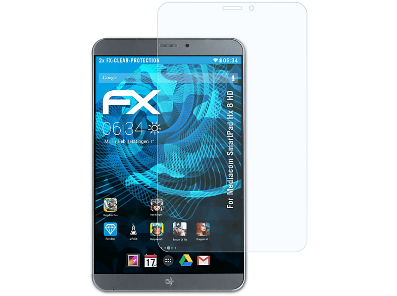 FX-Clear ATFOLIX HD) Displayschutz(für Mediacom 8 Hx SmartPad 2x
